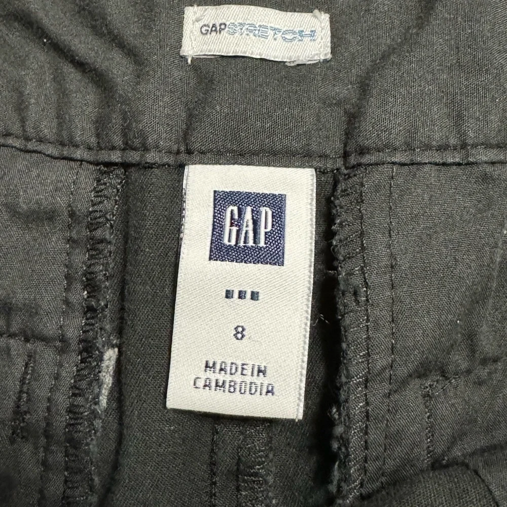 GAP Stretch Black Pencil Skirt Cotton Spandex Slit Pockets Women Size 8